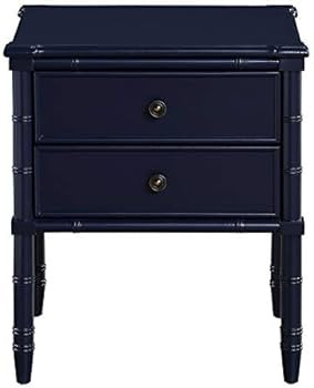 Comfort Pointe Ellison Midnight Blue Wood 2-Drawer Coastal Style Nightstand | Amazon (US)