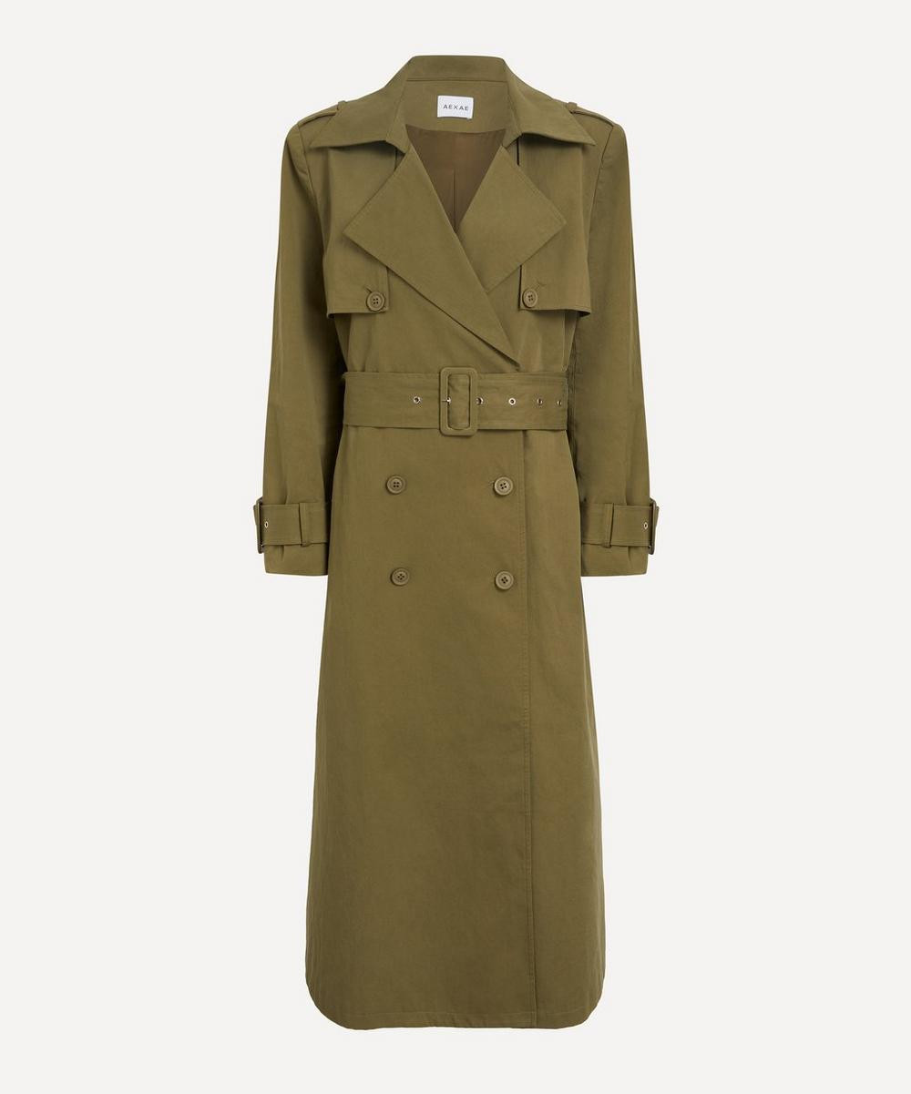 Women's Army Green Cargo Trench Coat | Liberty London (US)