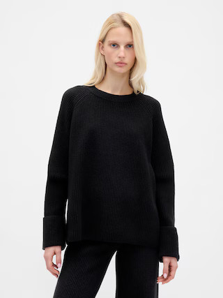 CashSoft Shaker-Stitch Boyfriend Sweater | Gap (CA)