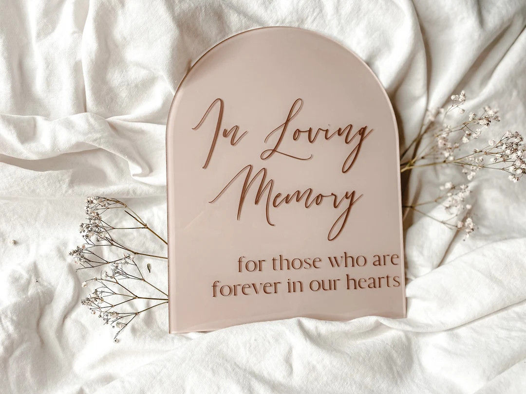 In Loving Memory Table Sign in Memory Wedding Sign Modern Acrylic Wedding Sign Forever in Our Hea... | Etsy (US)