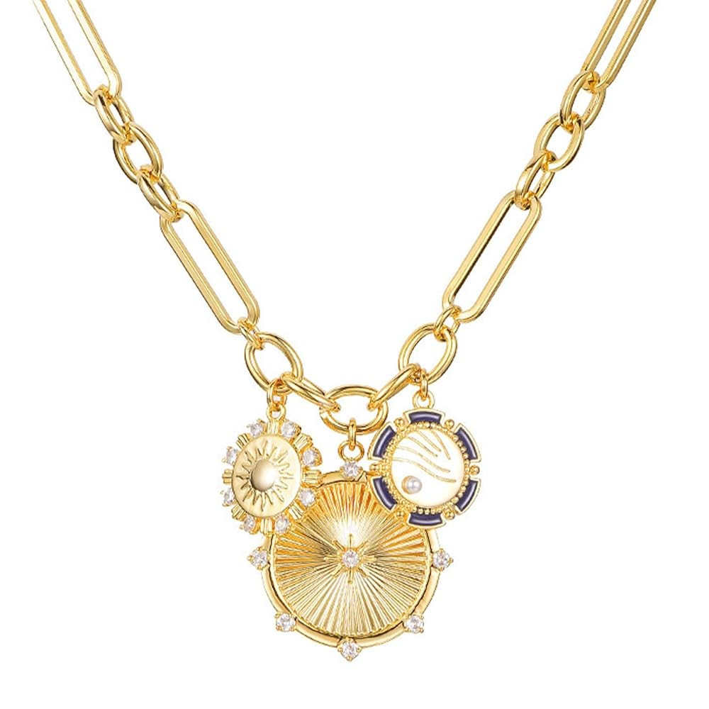 HETICA Chunky Gold Necklace for Women, Heart Pendants Necklace Sun Flower Necklace Fashion Hip Ho... | Amazon (US)