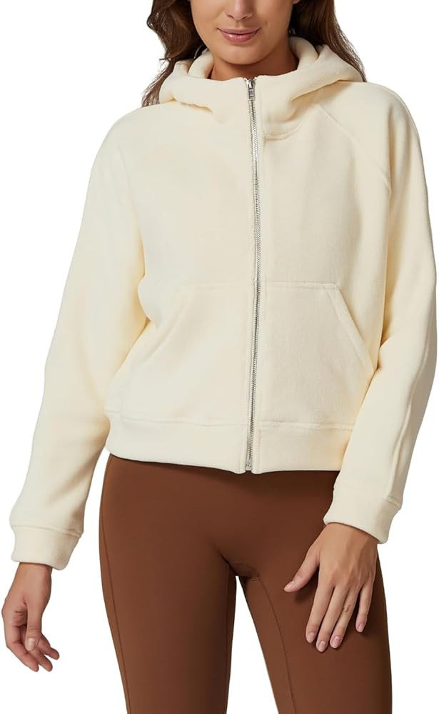 QINSEN Womens Full Zipper Hoodies Fleece Lined Collar Pullover Cozy Long Sleeve Sweatshirts | Amazon (US)