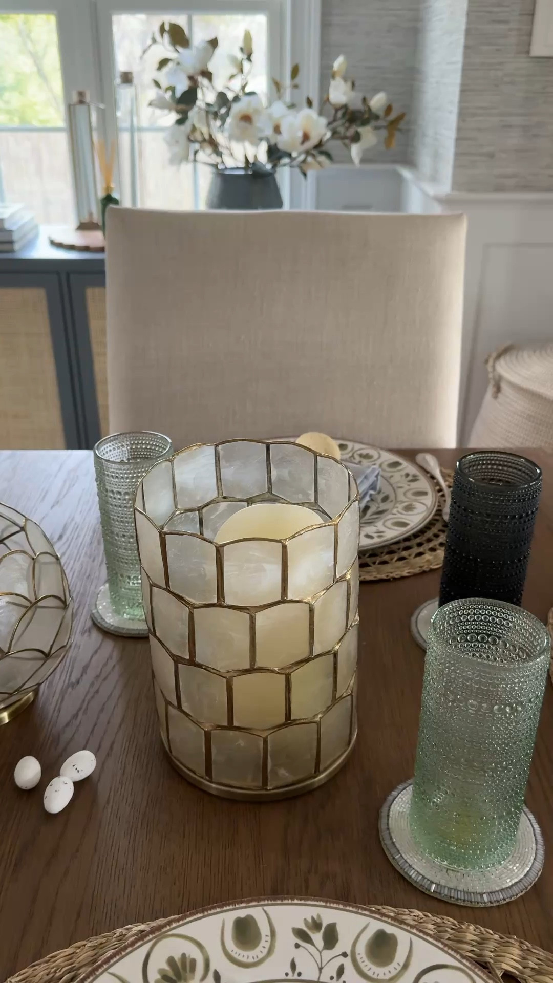 These capiz votive holders are so pretty, I use them all year long! Perfect for a tablescape but we also use them for outdoor entertaining in the summer, on our mantel and coffee table! 

Spring decorating, candle holders, Serena & Lily decor, spring tabkescape, Easter decor, Easter tablescape, Amazon home, spring vase, spring flowers 

#LTKSaleAlert #LTKHome #LTKSeasonal