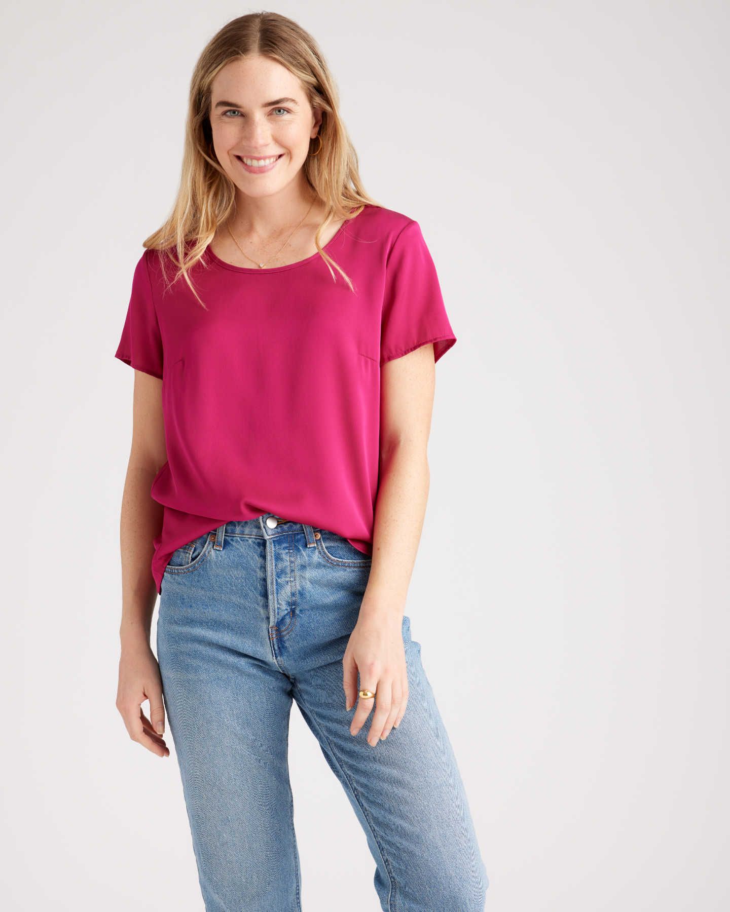 Washable Stretch Silk Tee | Quince