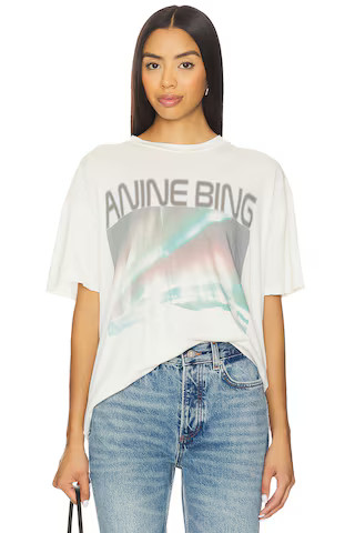 ANINE BING Cade Northern Lights Tee in Off White from Revolve.com | Revolve Clothing (Global)
