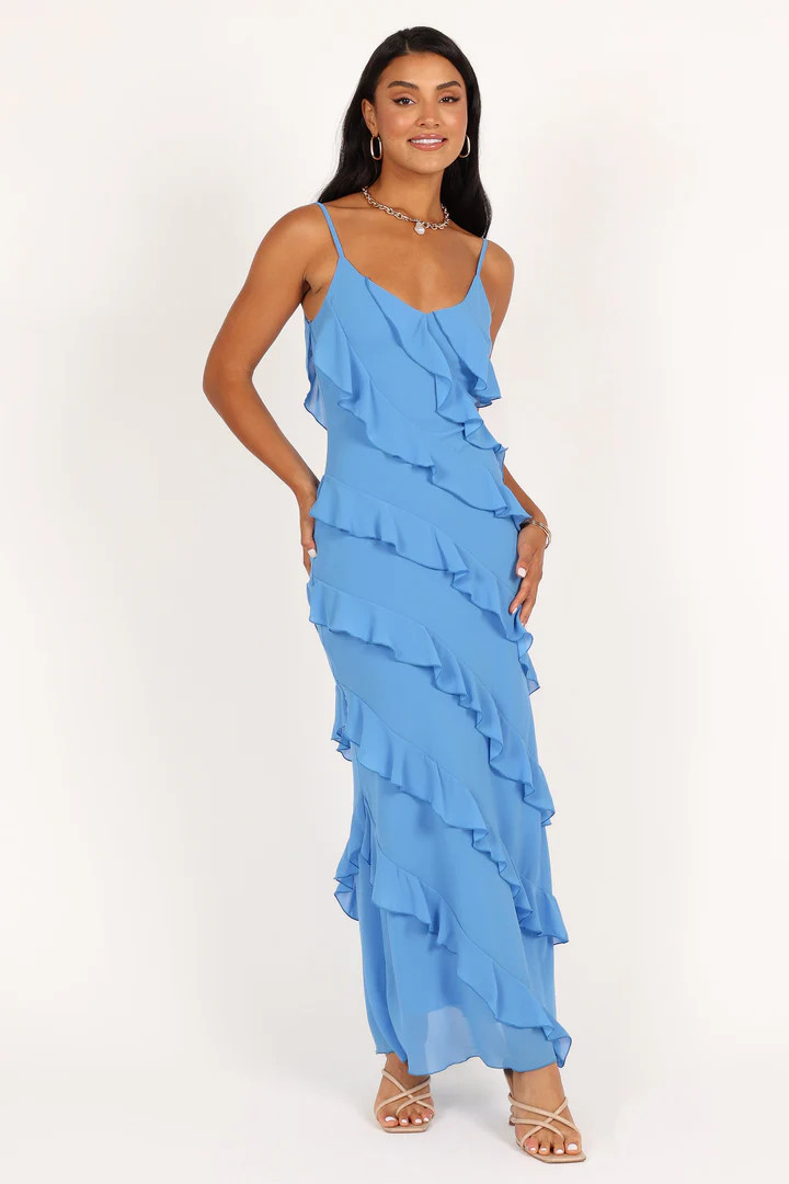 Ciao Ruffles Maxi Dress - Blue | Petal & Pup (US)