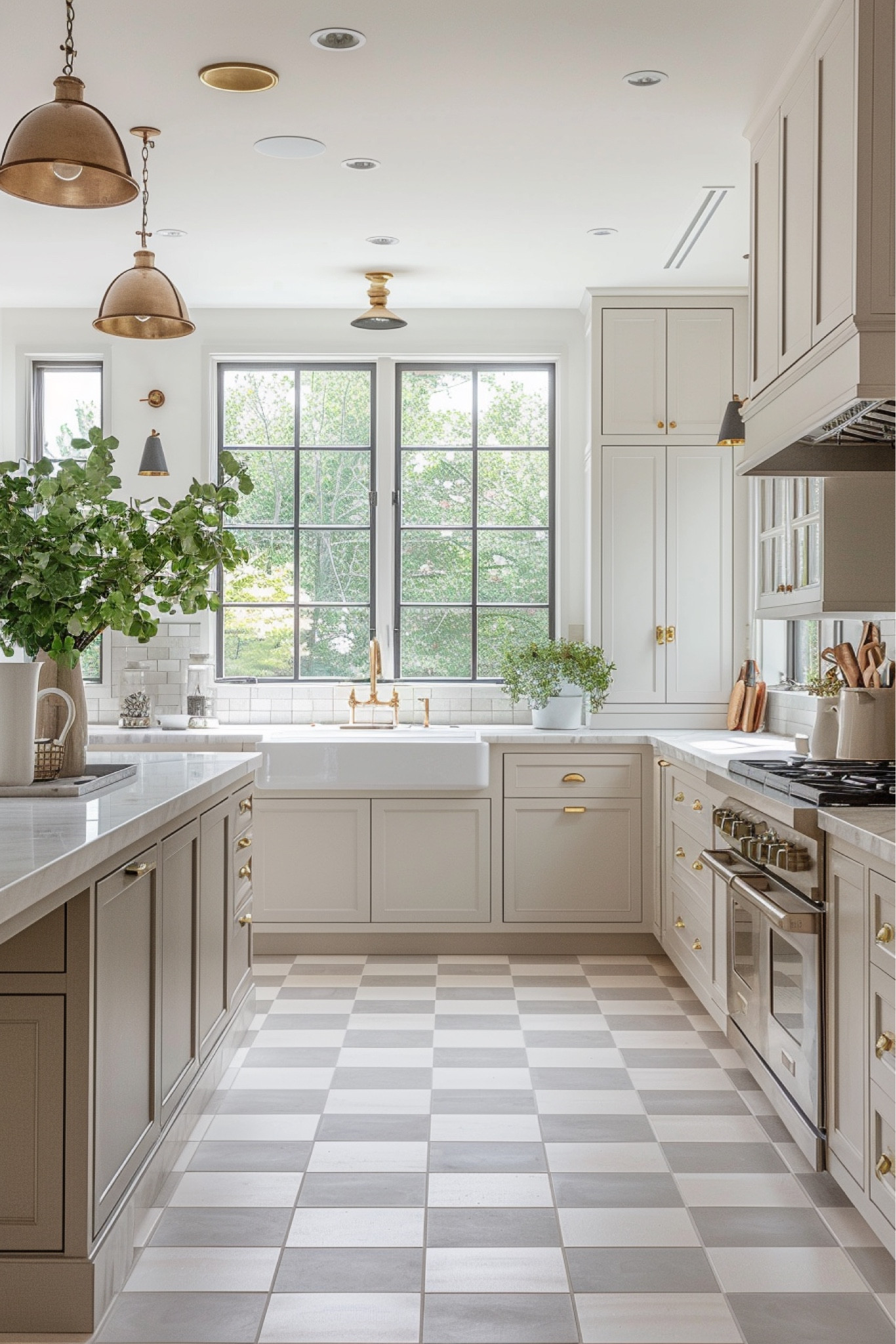 Transitional kitchen. Stone tile flooring. Kitchen inspo. Kitchen design  