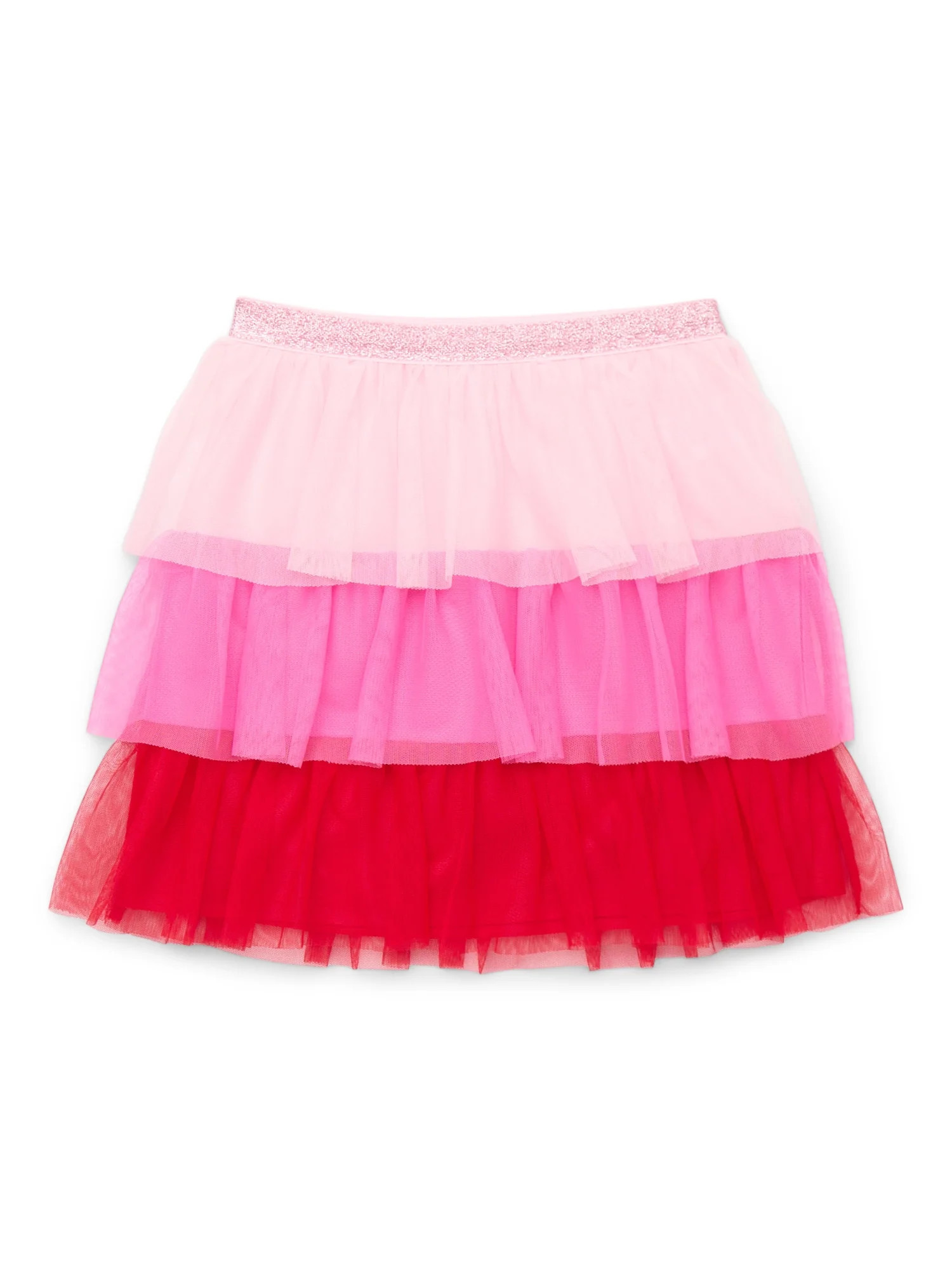 Way to Celebrate Girls Valentine's Tiered Day Mesh Skirt, Sizes 4-18 - Walmart.com | Walmart (US)