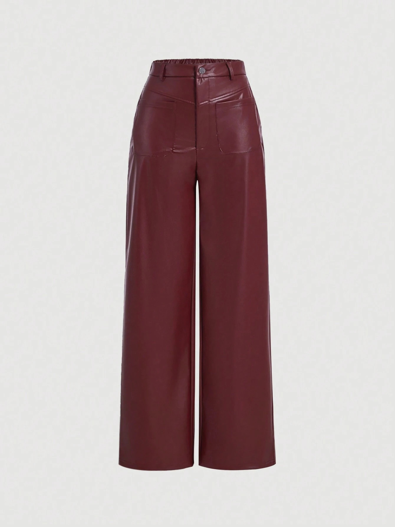 SHEIN MOD Women's Vintage Pu Leather Pants | SHEIN