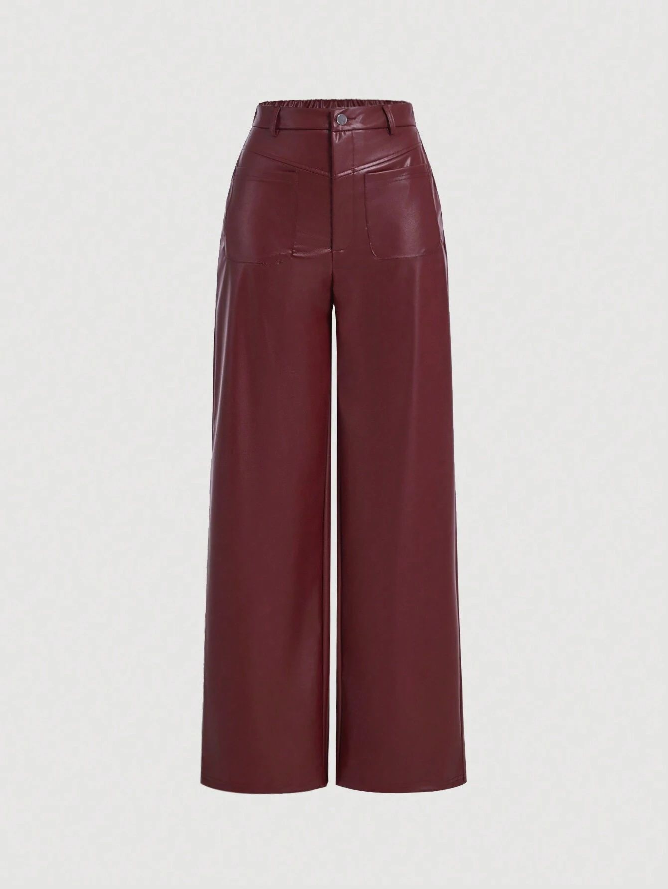 SHEIN MOD Women's Vintage Pu Leather Pants | SHEIN