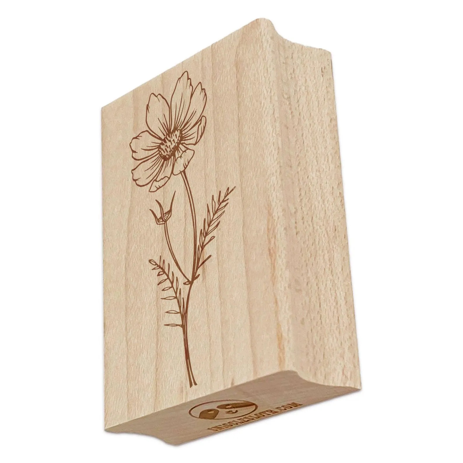 Hand Drawn Cosmos Flower Rectangle Rubber Stamp for Stamping Crafting | Etsy (Global)