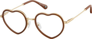 Zenni Women's Heart Glasses Brown Mixed Full Rim Frame | Zenni Optical (US & CA)