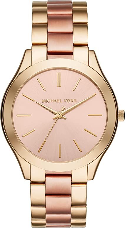 Michael Kors Women's Slim Runway Three-Hand Stainless Steel Quartz Watch | Amazon (US)