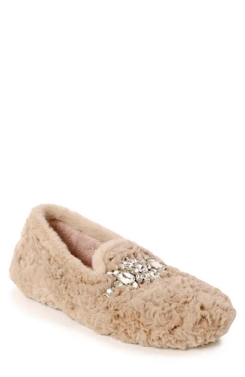 Free People Slumber Party Faux Fur Loafer Slipper in Parchment at Nordstrom, Size 11 | Nordstrom