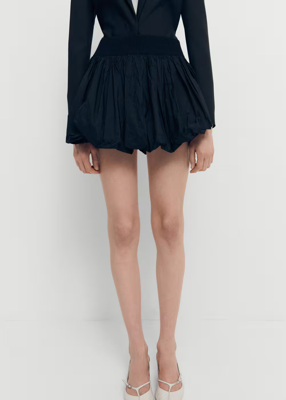 Mini-skirt with ruffed hem  -  Women | Mango USA | MANGO (US)