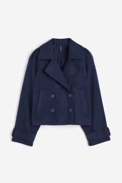 Double-breasted Jacket - Dark blue - Ladies | H&M US | H&M (US + CA)
