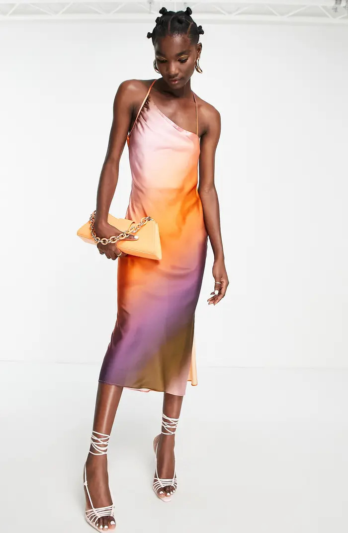 Sunset Asymmetric Satin Slipdress | Nordstrom