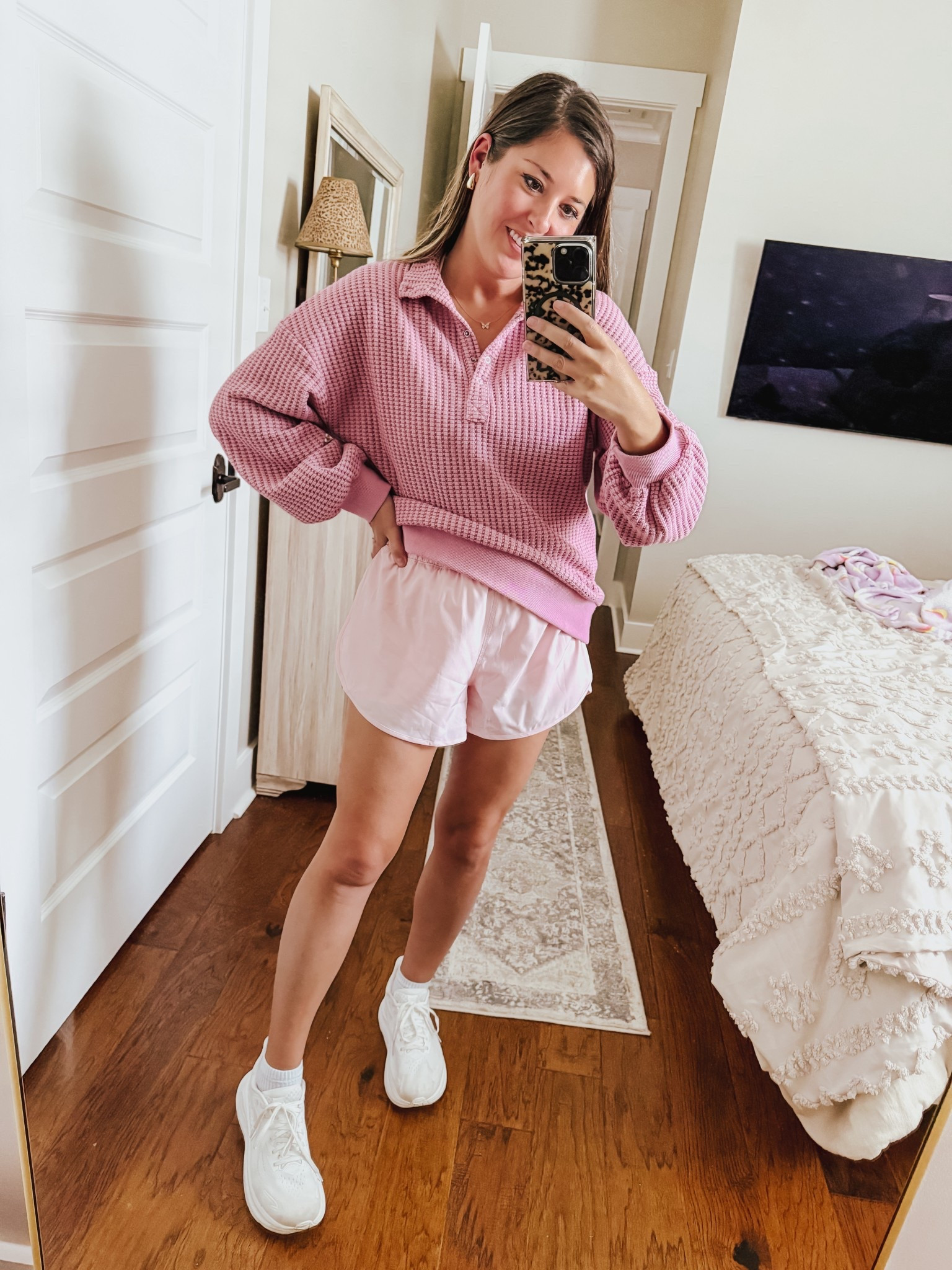 Spring activewear, wearing medium in top and large in shorts 

#LTKootd