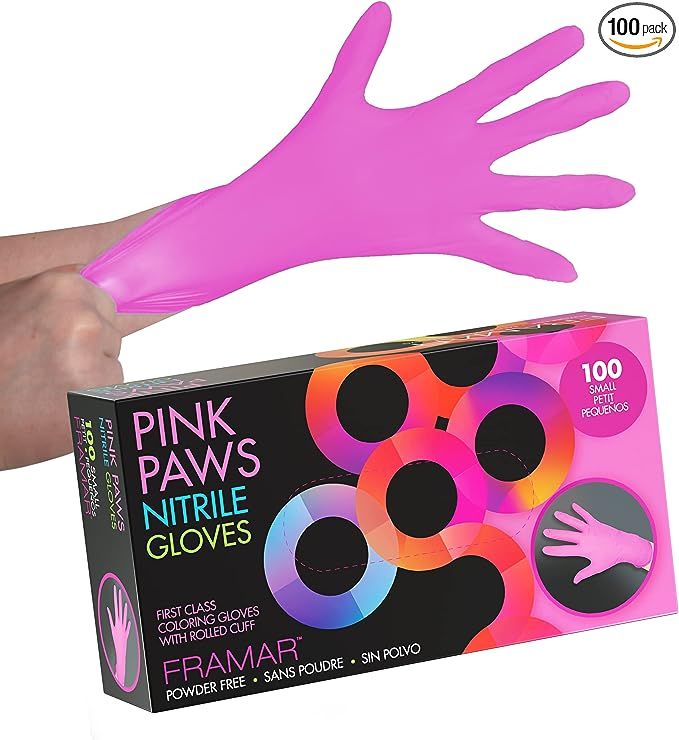 Framar Pink Gloves Disposable Latex Free – Pink Nitrile Gloves Small, Disposable Gloves Small, ... | Amazon (US)