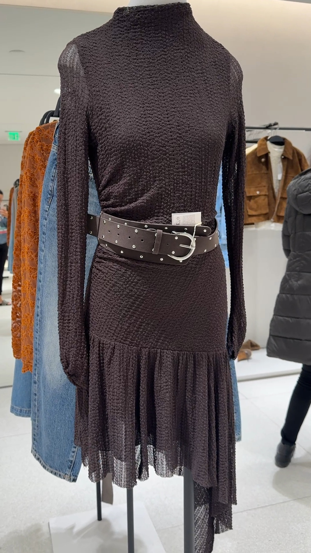 Brown asymmetric mini dress with belt! Perfect for any occasion! 

#LTKootd