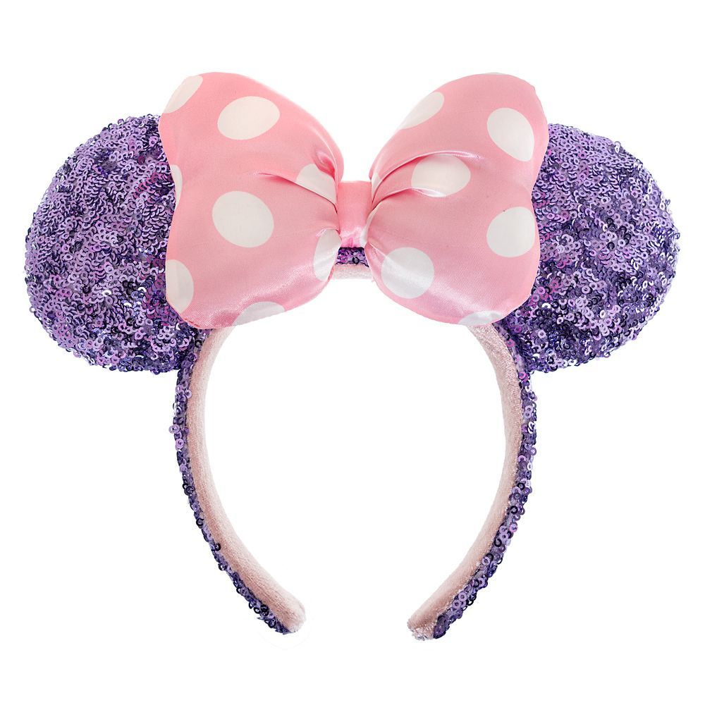Minnie Mouse Sequin Ear Headband with Polka Dot Bow for Adults –  Purple | Disney Store