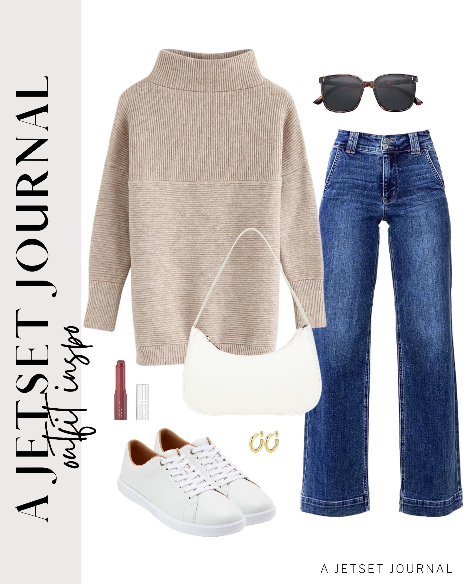 A knit turtleneck sweater feels so comfy and looks great with wide leg jeans and sneakers. Here are five outfits to try!
sojos sunglasses, puma sneakers, stud hoop earrings, elf lip gloss, everyday fashion, fall outfit idea, casual look, vacation style, makeup must have, beauty favorite, functional bag, amazon fashion, affordable style

#LTKSeasonal #LTKStyleTip #LTKU