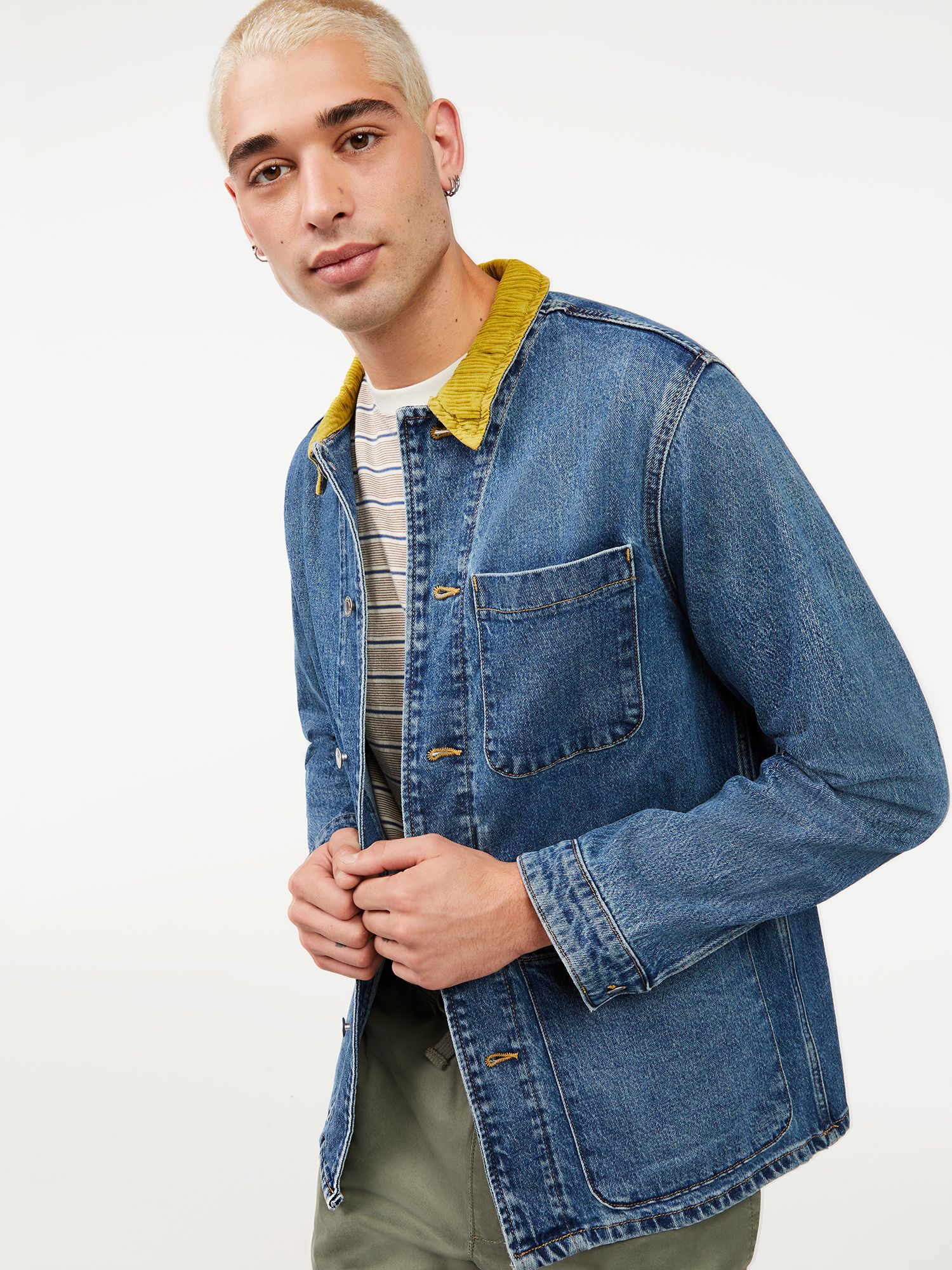 Free Assembly Men's Work Jacket with Corduroy Collar - Walmart.com | Walmart (US)