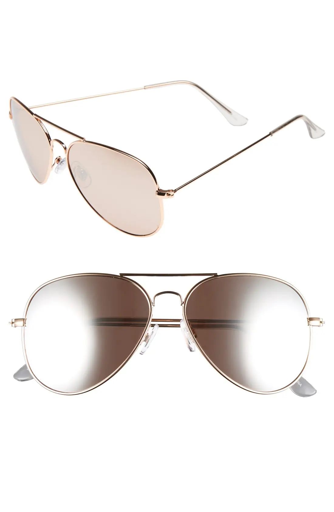Mirrored Aviator 57mm Sunglasses | Nordstrom