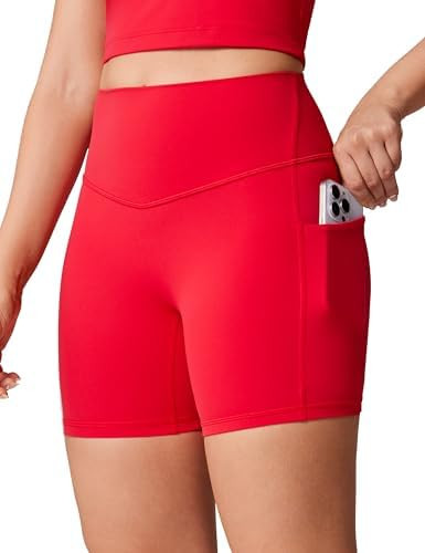 UNISSU Hugcurve No Front Seam High Waisted Biker Shorts Women with Pockets 5 Inches Tummy Control... | Amazon (US)