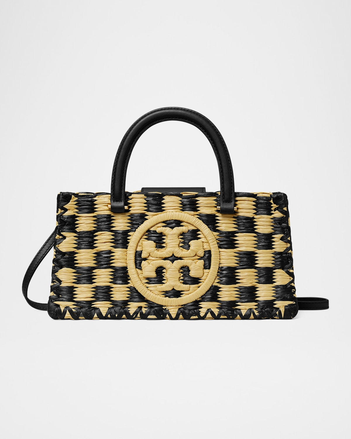 Ella Checkered Crochet Top-Handle Bag | Neiman Marcus