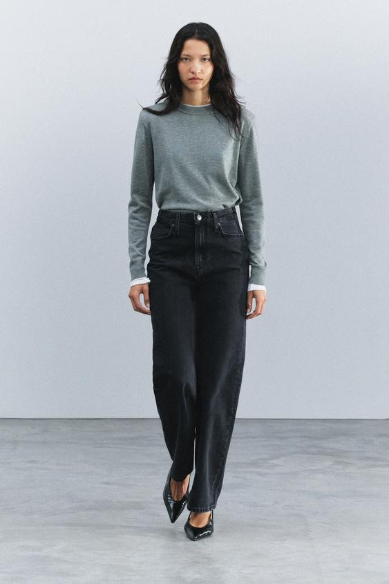 Zara - Zw Collection High-Rise Straight Fit Jeans - Black - 31 (Ca 12) - Woman | Zara Canada