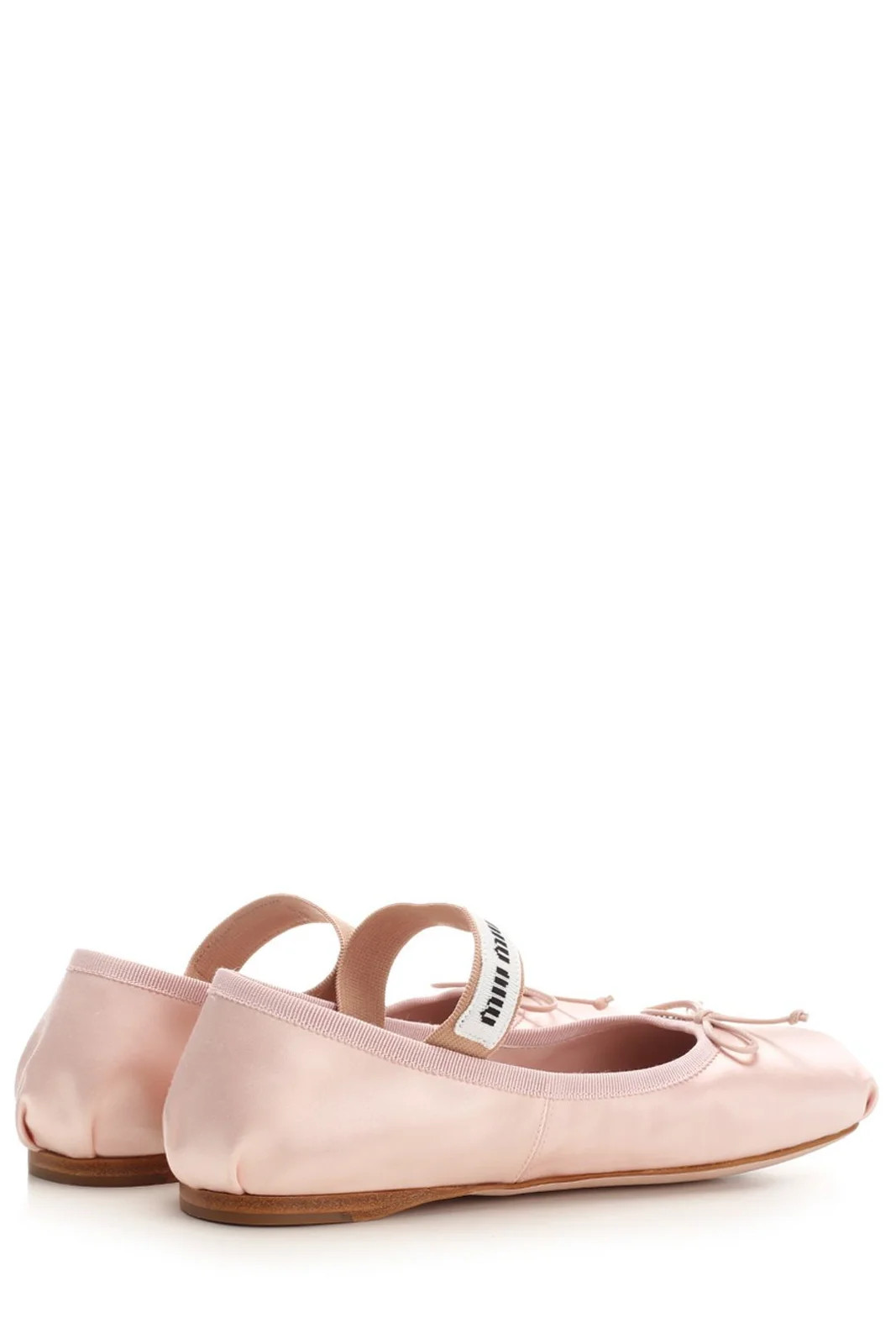 Miu Miu Bow-Detailed Slip-On Satin Ballerina Shoes | Cettire Global