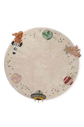 Lorena Canals Washable Area Rug Interstellar Journey 4’ 7” Ø for Bedroom, Kids Room and Nursery Rug Hand-Woven of Cotton | Amazon (US)