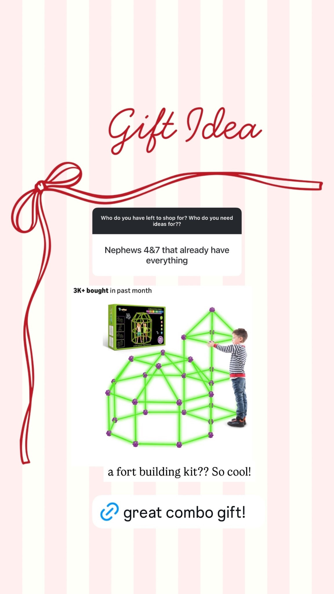 Gift idea!!!🎁 a fort building kit?? So cool!

#LTKKids #LTKFindsUnder50 #LTKGiftGuide