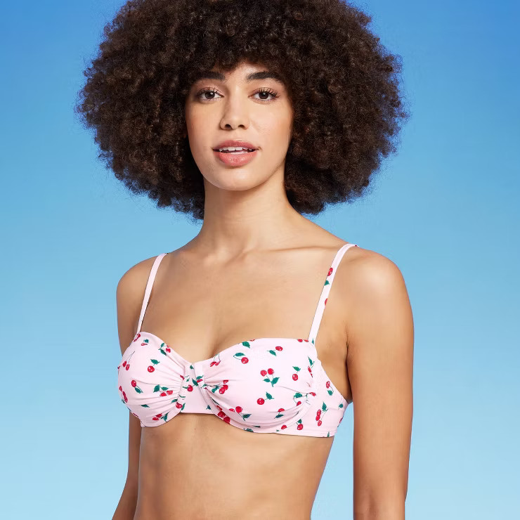 Women's Shirred Underwire Bikini Top - Wild Fable™ Cherry Print | Target