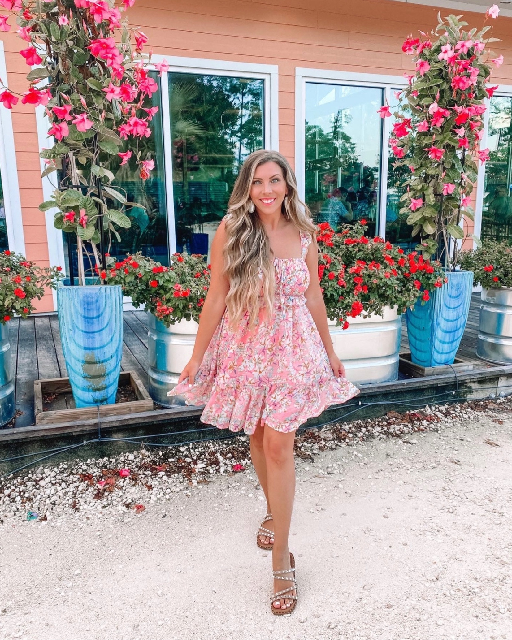 Floral dress, beach dress, studded sandals #floraldress #beachdress #easterdress #studdedsandals

#LTKtravel #LTKunder50 #LTKshoecrush