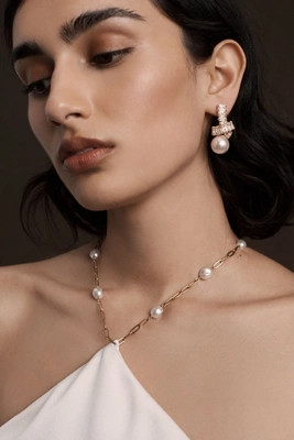 Gemelli Pearl & Rhinestone Twist Earrings | Anthropologie (US)