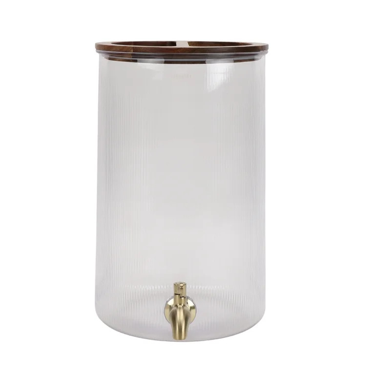 Better Homes and Gardens 2-Gallon Clear Countertop Beverage Dispenser with Acacia Wood Lid | Walmart (US)
