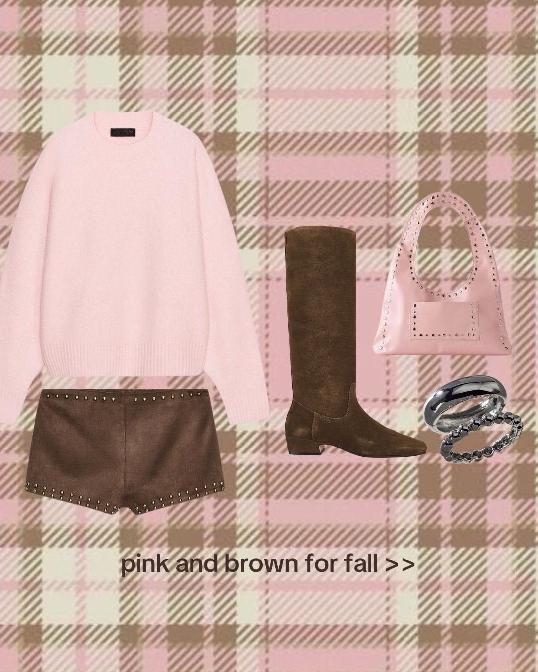 brown with a side of… (pink edition) 
your fall wardrobe needs this! the coolest pink and brown pieces and outfit! 

