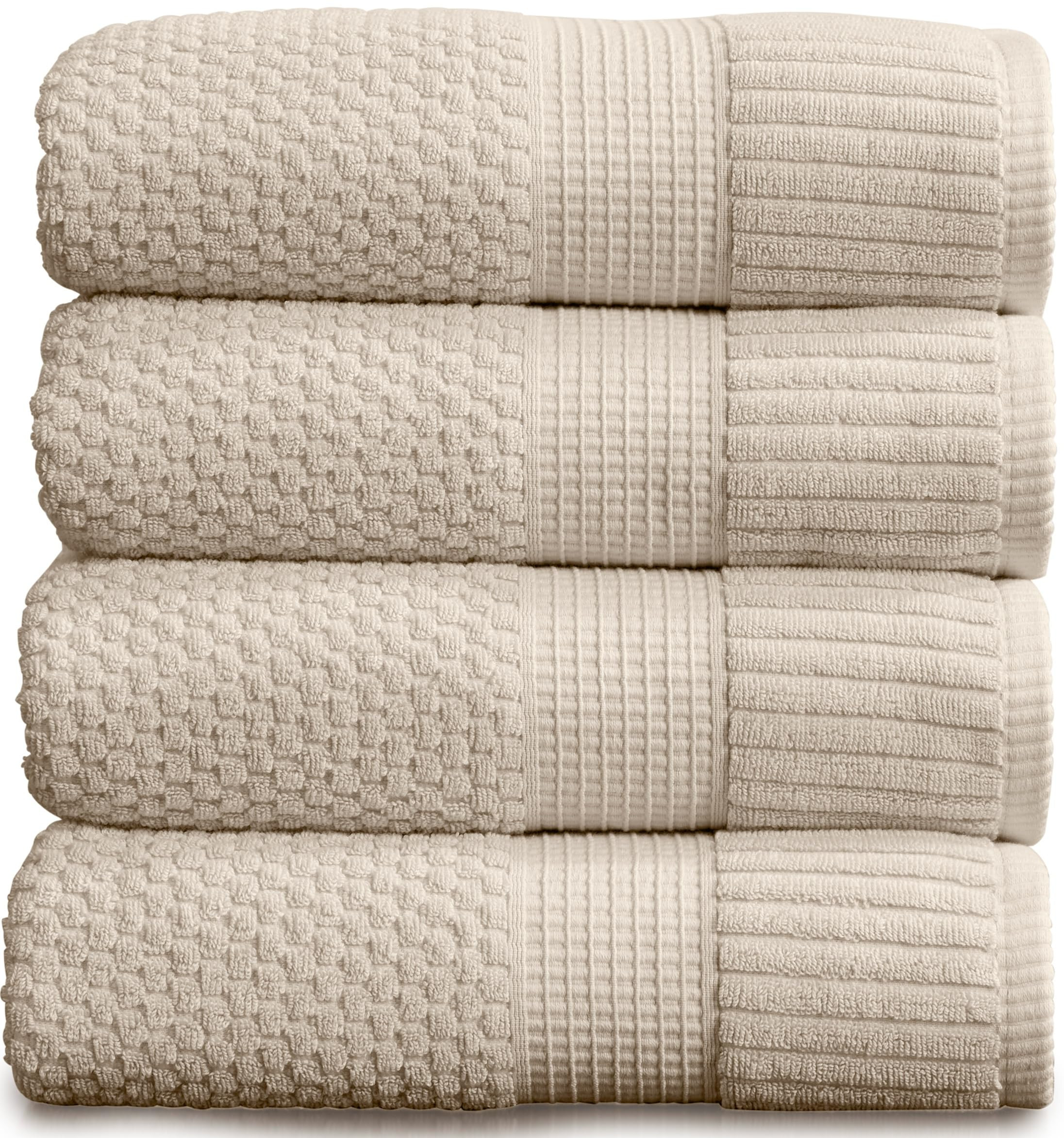 NY Loft 100% Cotton Bath Towel 4 Pack | Super Soft & Absorbent Quick-Dry Bath Towels 30" x 52" | ... | Amazon (US)