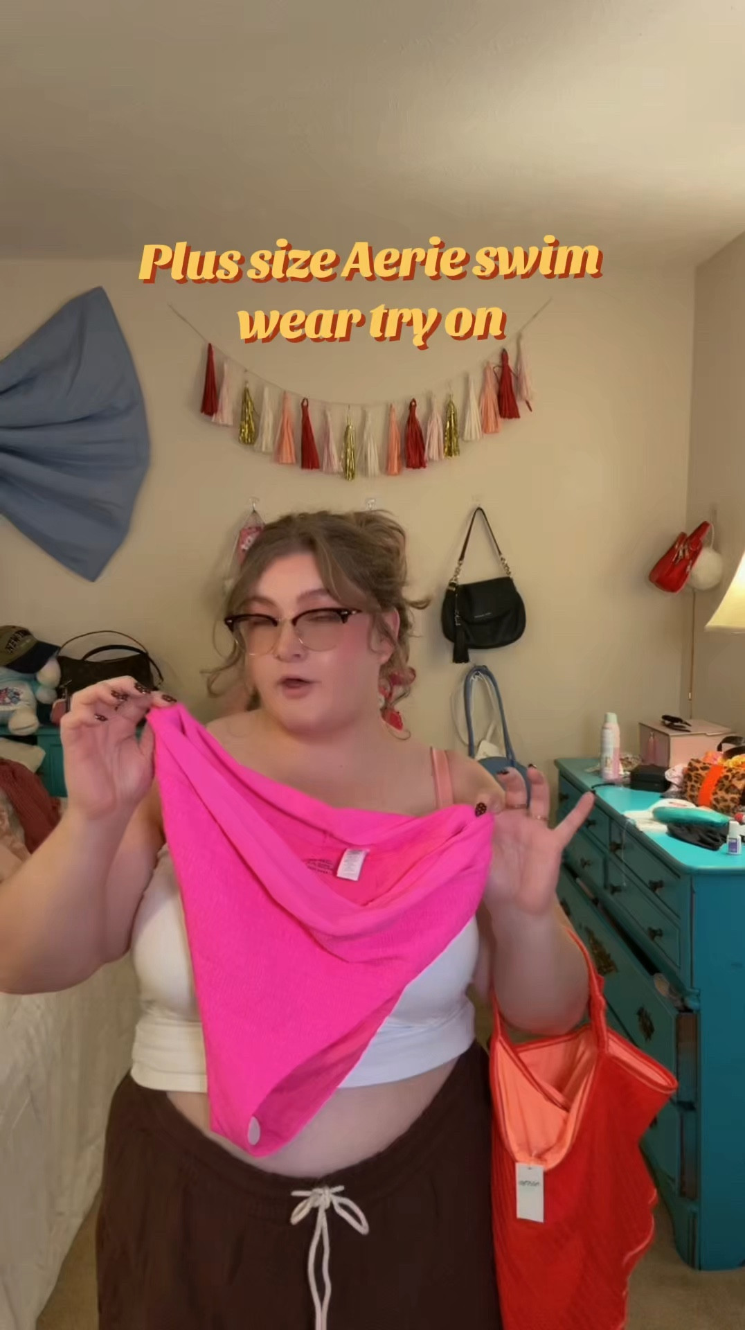 Plus size @Aerie swim suit try on and review 💖 don’t wait until summer is here to get your new swim wear for summer 2026! I’m a size 16 wearing an XXL in this swim set (ps this swim wear is on sale!!!) 

#LTKSaleAlert #LTKPlusSize