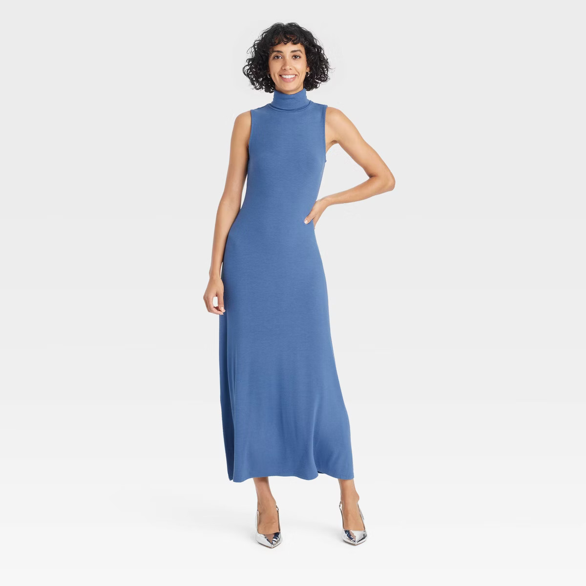 Women's Knit Midi Shift Dress - A New Day™ Blue XS | Target