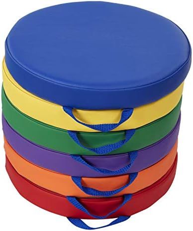 SoftScape 15 inch Round Floor Cushions with Handles; Flexible Seating for in-Home Distance Learni... | Amazon (US)