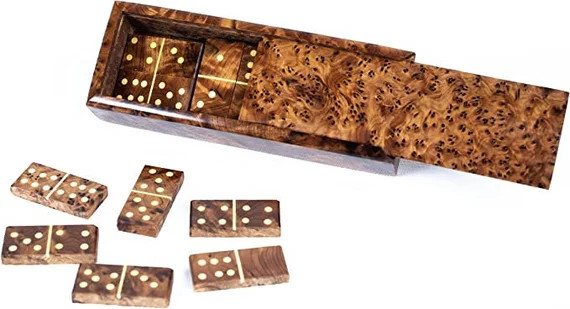 Handmade Wooden Professional Domino Dice 28 Pieces, Moroccan Jumbo Thuya Wood Dominoes Chess Game Bo | Etsy (US)