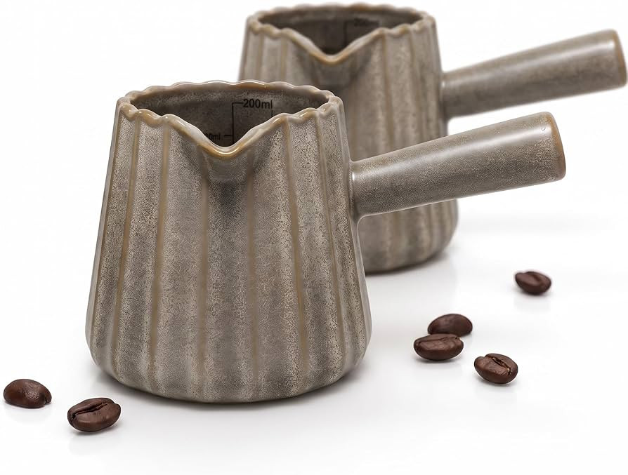Espresso Cups Set of 2, 6 OZ Ceramic Espresso Shot Cups with Handle | Amazon (US)