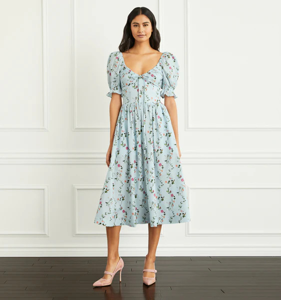 The Ophelia Dress - Pond Floral Poplin | Hill House Home