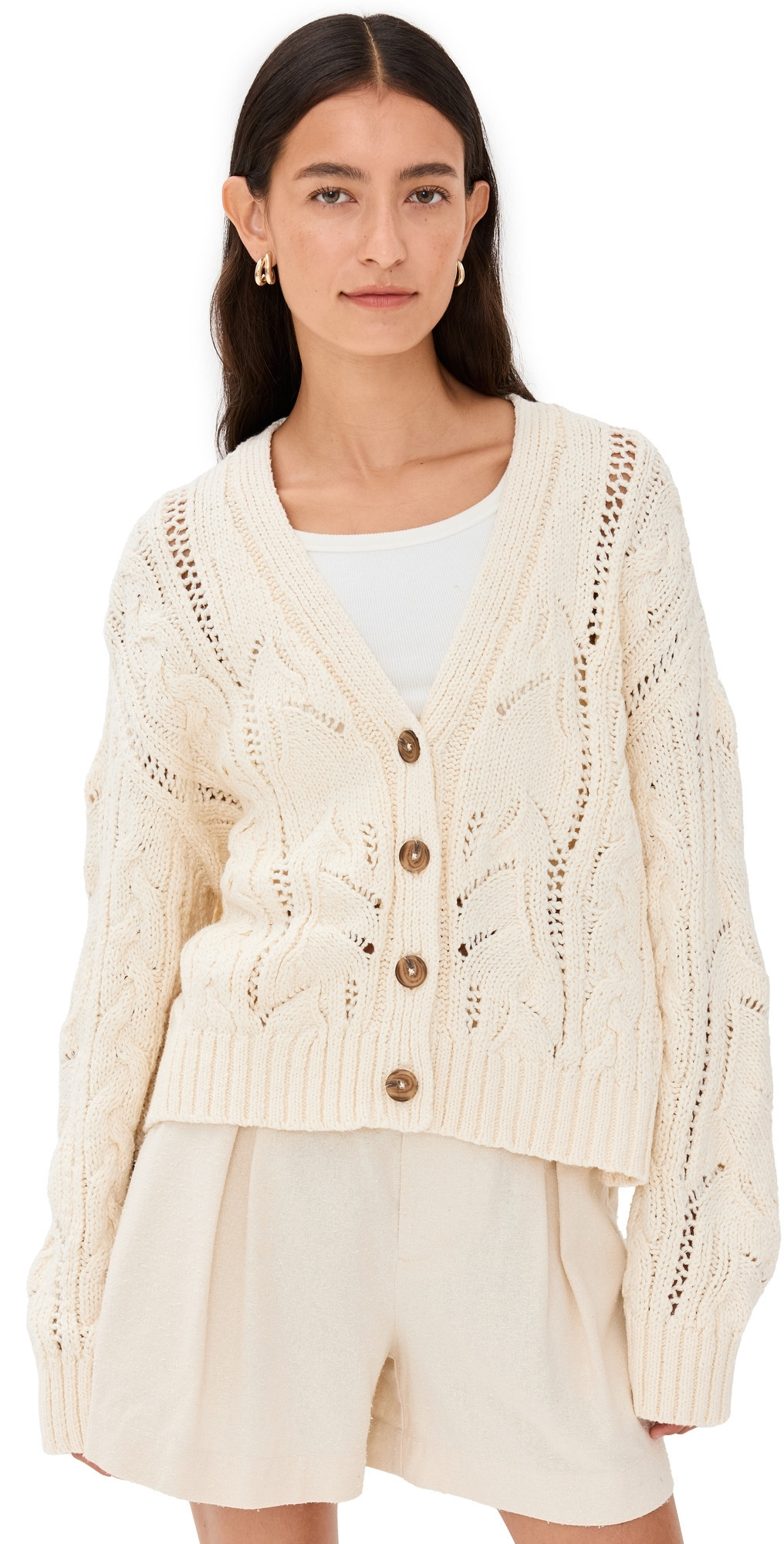 Jenni Kayne Audrey Cardigan Cream L | Shopbop