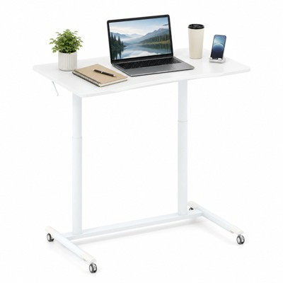 Sit to Stand Rolling Desk Height Adjustable 27.5"-42" with Locking Casters, MDF Top | Target