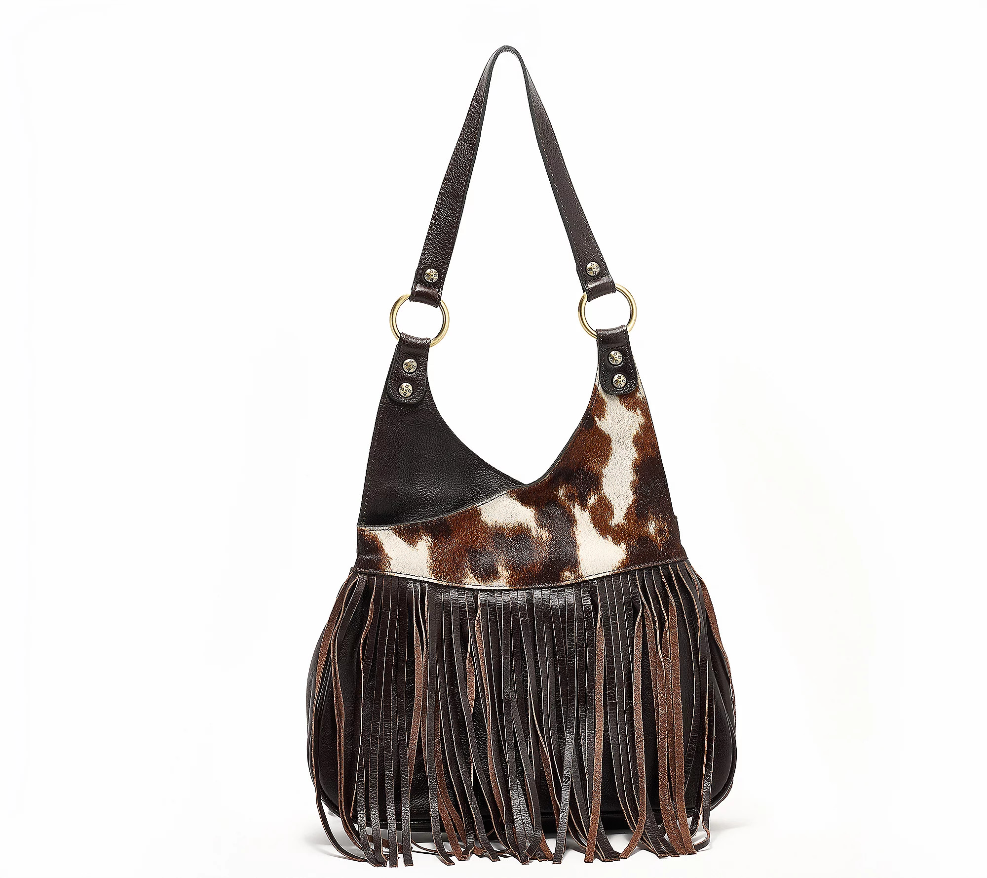 Patricia Nash Cavalino Leather Pienza Fringe Shoulder Bag | QVC