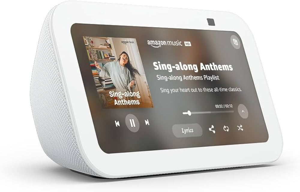 Amazon Echo Show 5 (3rd Gen, 2023 release) | Smart display with 2x the bass and clearer sound | Glacier White | Amazon (US)